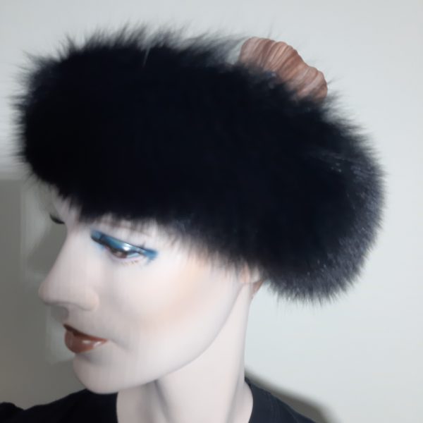 Fur Headband Fox Black Color