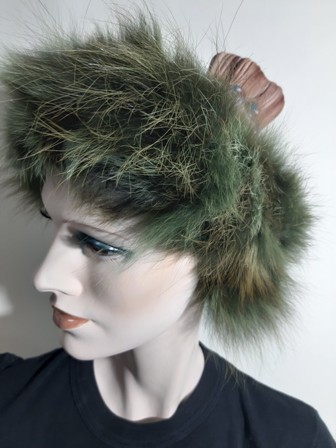 Fur Headband Fox Green Color
