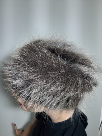 American raccoon hat grey